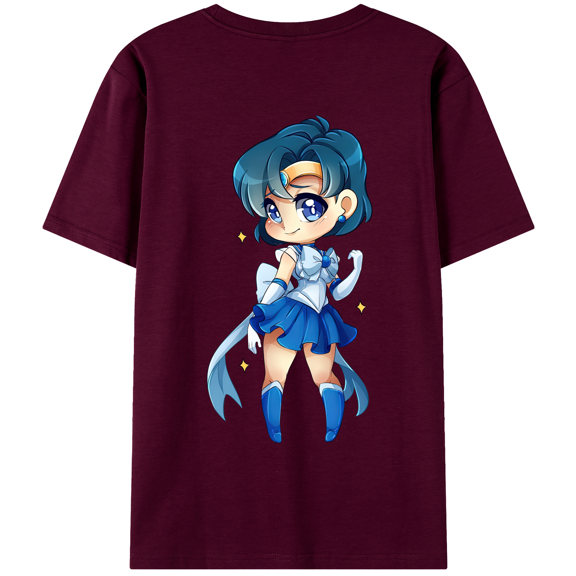 （画像用） 美少女戦士セーラームーン 水野 亜美 みずの あみ Sailor Moon Mizuno Ami レディース半袖Tシャツ(バックプリント)